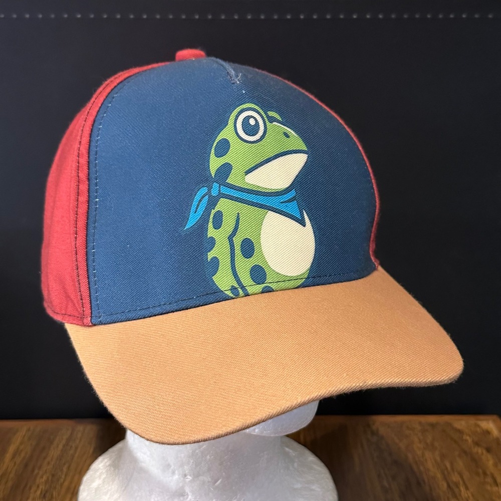 Frog Resist Snapback Hat Blue Red Tan Colorblock Adjustable Cap